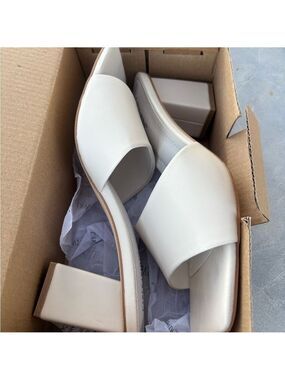 Carlkarida Women Square Toe Heeled Mules Sandals Size 10